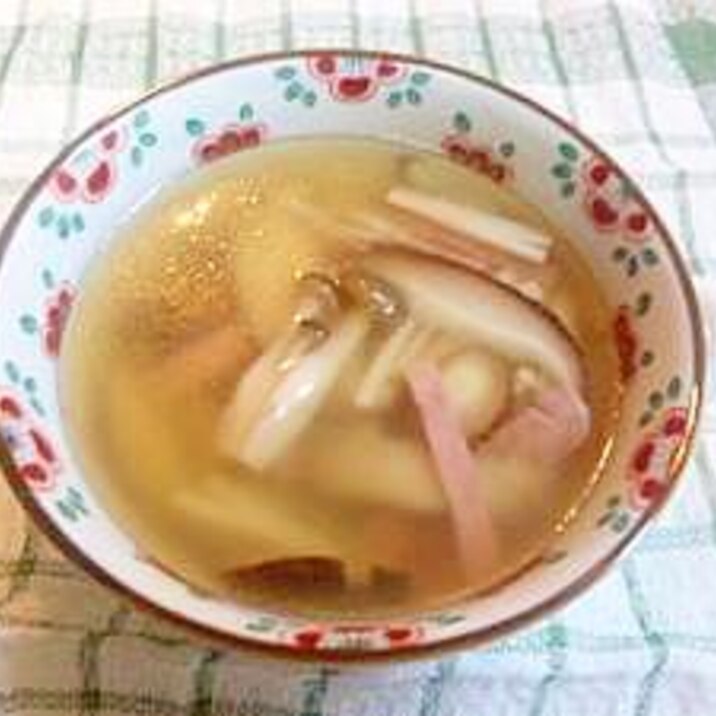 スープ バリエ☆♯1キノコとベーコンの和風スープ